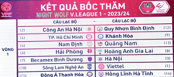 ĐKVĐ CAHN gặp Bình Định trận mở màn V-League 2023-2024