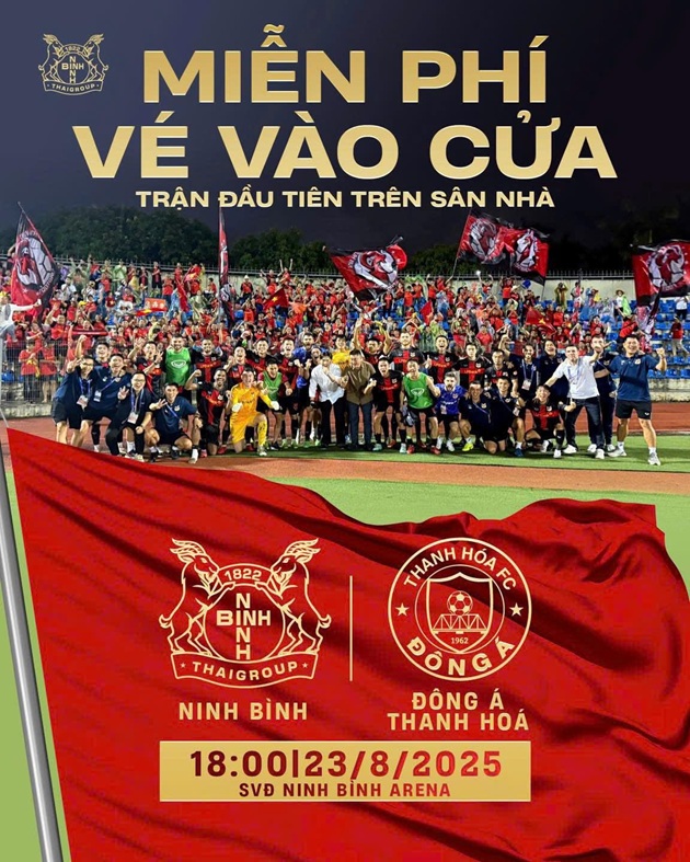 Ninh Bình miễn phí vé trận sân nhà đầu tiên