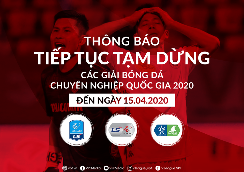 VPF “gia hạn” lịch tạm dừng V-League 2020 vì COVID-19